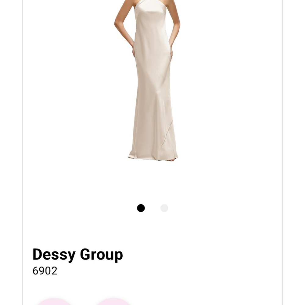 Dessy Group One Shoulder Cream Gown